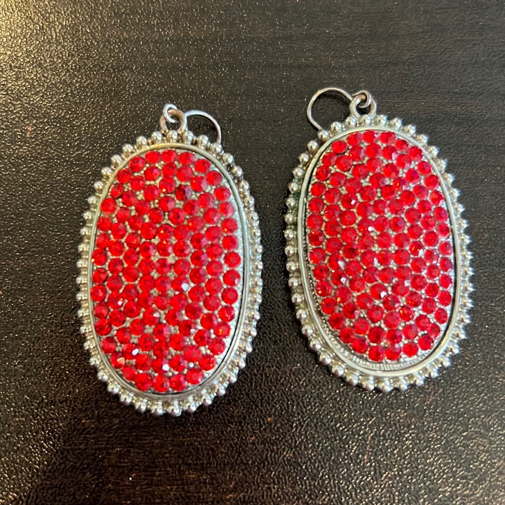 Red rhinestone earrings